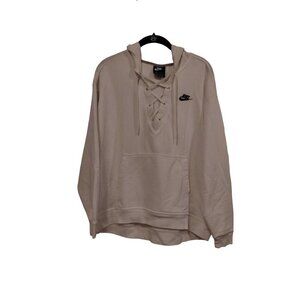 Nike hockey style tie white hooded sweatshirt‎